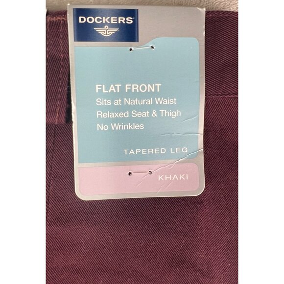Dockers Women’s Flat Front Slim Tapered Pants Khaki Burgundy Size 12L - Picture 8 of 16